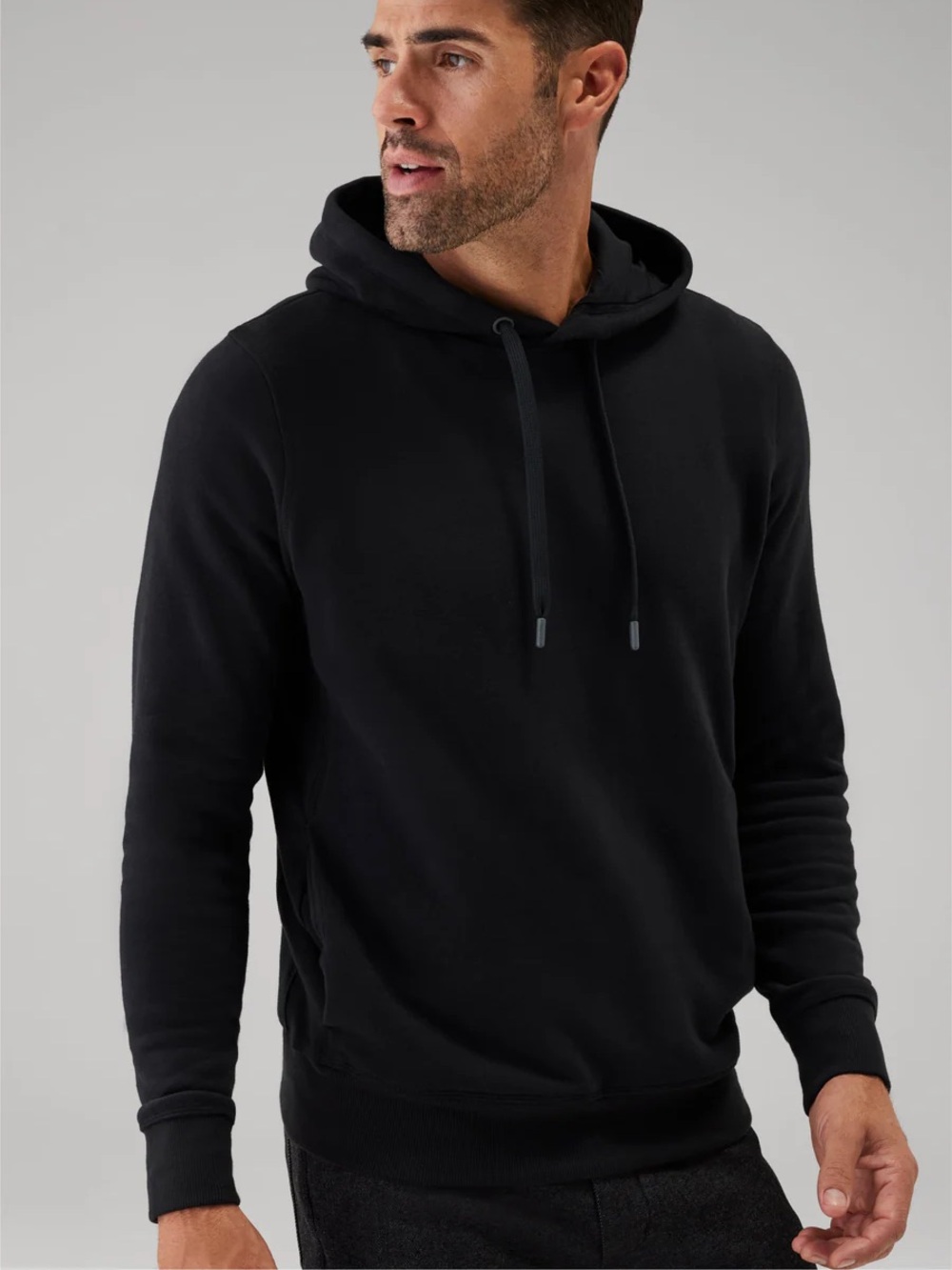 Mack Weldon Men’s Ace Drawstring Hoodie in True Black